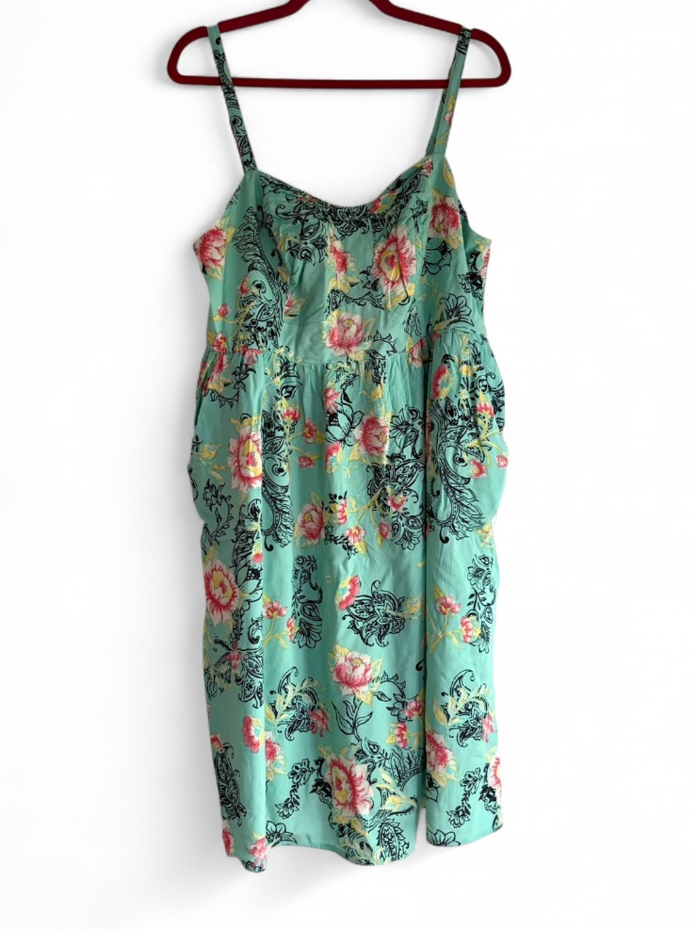 Torrid Light Green Smocked Back Floral Sundress Size 1